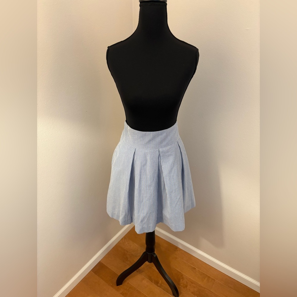 Blue Seersucker Women's Skirt